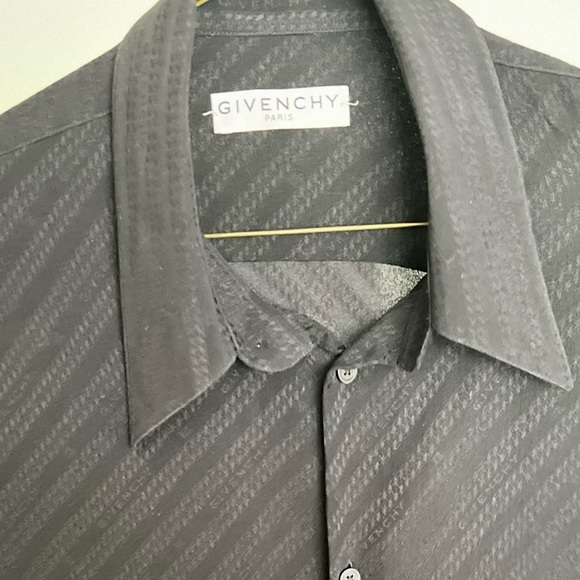 Givenchy Black Silk Stripe Loose Button Down Shirt Long Sleeve Sz Large - Picture 3 of 6